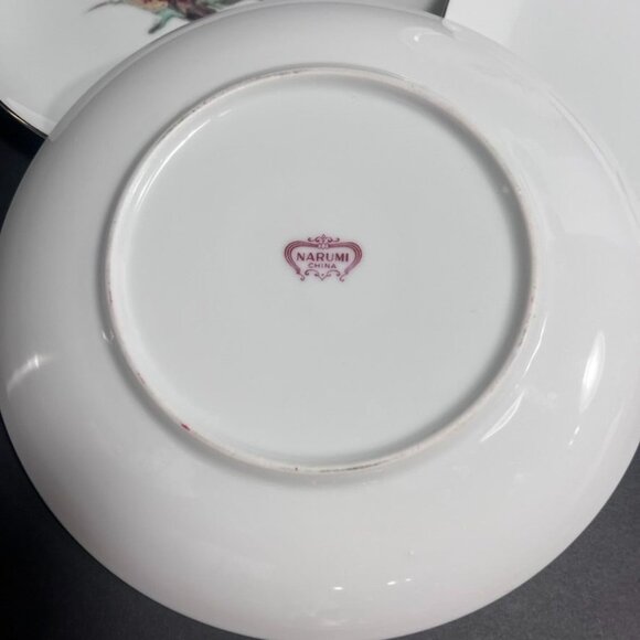 Six Vtg Narumi China Rose Floral Dessert Plates Pin Yellow Cottage Core RARE - Picture 2 of 5